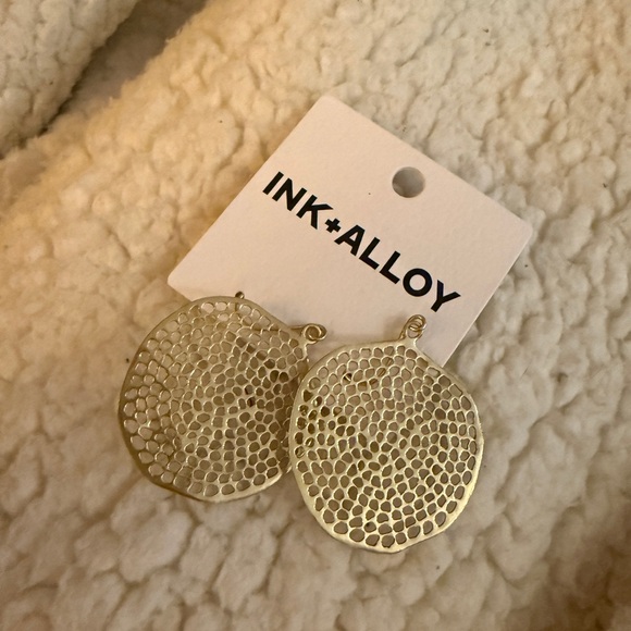 Ink+Alloy Gold Dangle Earrings - Picture 3 of 5